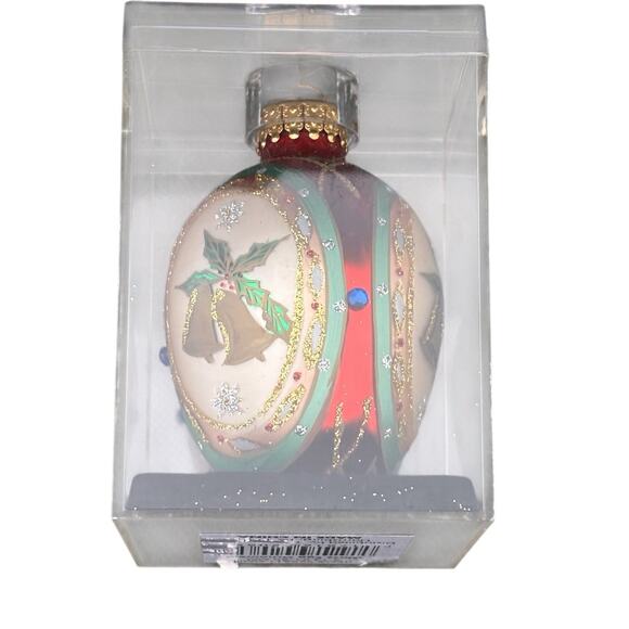 2005 LIMITTED SERIES HAND CRAFTED CHRISTMA HOLIDAY GLASS ORNAMENT EGG SHAPE - Picture 2 of 7